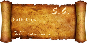 Seif Olga névjegykártya