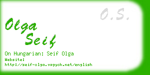 olga seif business card